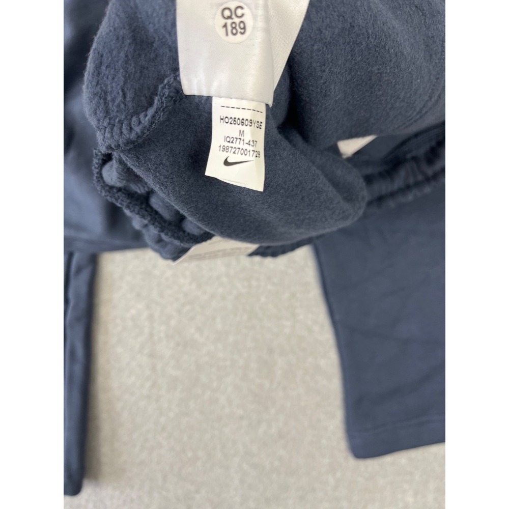 Nike Sportswear Fleece Sweatpants Mens M Blue Swoosh Box Graphic Open Hem Relaxe - Picture 11 of 15